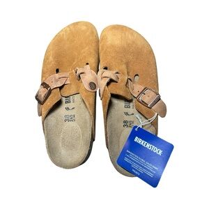 Birkenstock Boston Braided Mink Suede Leather Women's Clogs Size 7 Narrow NWT